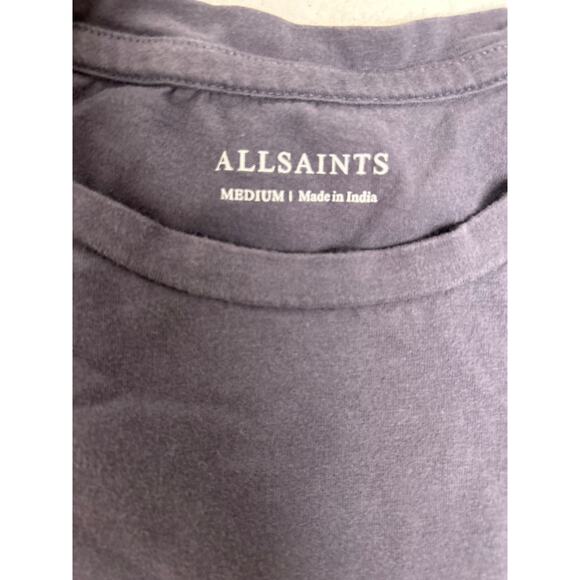 AllSaints Brace Tonic Crew T-shirt in grey organic cotton. Size M - Picture 5 of 6